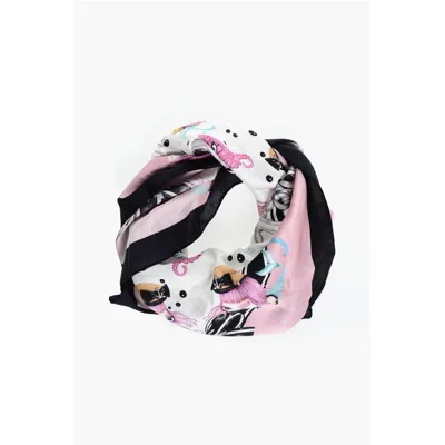 Dsquared2 Mermaids Patterned Silk Foulard In Neutral