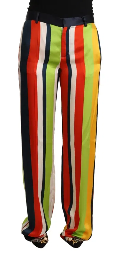 Dsquared² Multicolor Striped Mid Waist Straight Pants