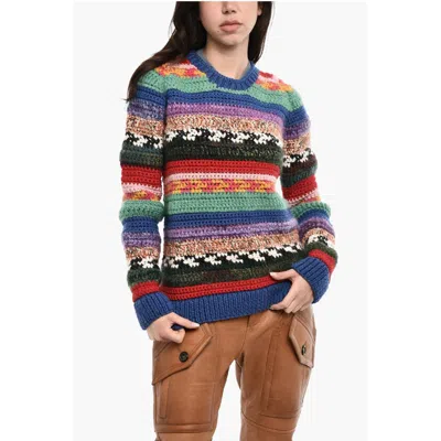 Dsquared² Multicolor Virgin Wool Blend Crew-neck Sweatshirt