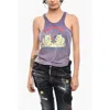 Dsquared² Open Back Cotton Tank Top With Frontal Print