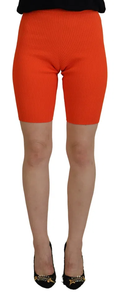 Dsquared² Orange Viscose Mid Waist Slim Fit Bermuda Shorts
