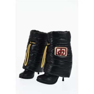 Dsquared2 Quilted Nylon Puffy Boots With Drawstringed Closure 10cm