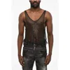 Dsquared2 All-over Monogram Sheer Underwear Tank Top