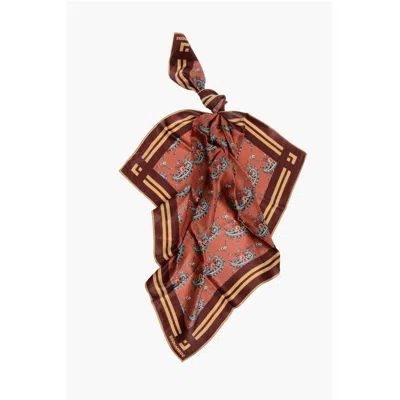 Dsquared2 Silk Foulard With Floral Paisley Motif