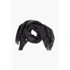 Dsquared2 Silk Georgette Foulard With All-over Logo In Black