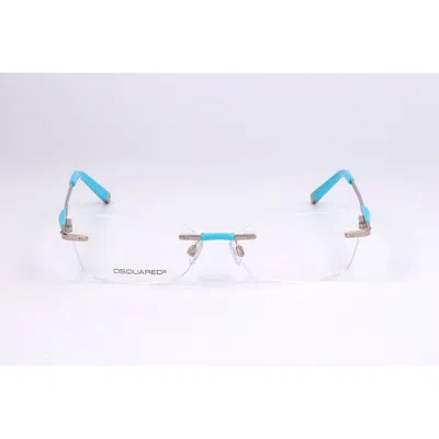 Dsquared2 Silver Metal Frames In Blue