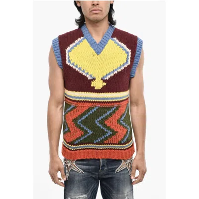Dsquared2 Sleeveless Multicolor Sweater