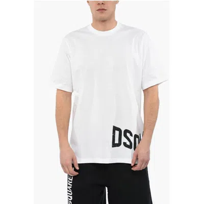 Dsquared2 Slouch T-shirt With Contrasting Logo Print In White