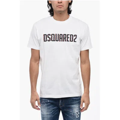 Dsquared2 Solid Color Cool Fit Crew-neck T-shirt With Printed Logo