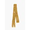 Dsquared2 Solid Color Crochet Scarf With Fringes In Yellow