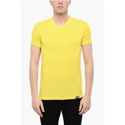 Dsquared2 Stretch Underwear Crew-neck T-shirt In Yellow