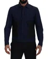 Dsquared2 Dark Blue Cotton Collared Long Sleeves Casual Shirt