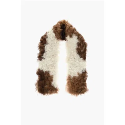 Dsquared² Two-tone Fur Scarf With Silk Inner