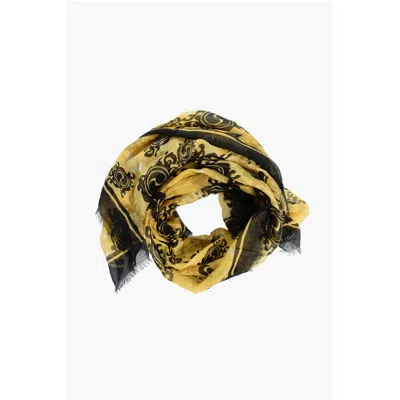 Dsquared² Two-tone Patterned Linen Blend Foulard