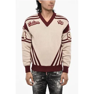 Dsquared2 V-neck Sweater With Contrasting Trims
