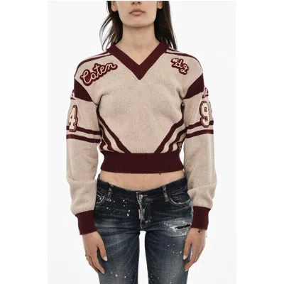 Dsquared2 V-neck Sweater With Contrasting Trims