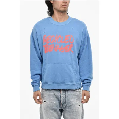 Dsquared2 Vintage Effect Crew-neck Sweatshirt With Patch Pocket
