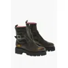 Dsquared2 Vintage Effect Leather Combat Boots With Buckle