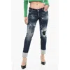 Dsquared2 Vintage Effect Regular Jeans With Leather Patch