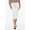 Dsquared2 White Bull Vintage Effect Cropped Light Wash Jeans