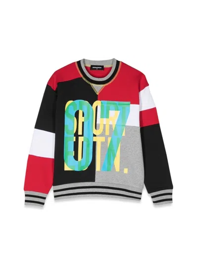 Dsquared2 Dsquared 07 Slouch Fit Crewneck Sweatshirt In Multicolor