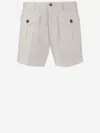Dsquared2 White Bermuda Cargo Shorts In Gray