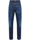 Dsquared2 Straight Leg Stretch Denim Jeans With Vintage Finish