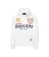 Dsquared2 Cotton Sweatshirt With Adjustable Hood And Logo Print In White