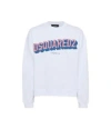 Dsquared2 Cotton Crew Neck Sweatshirt With Bold Front Logo In White