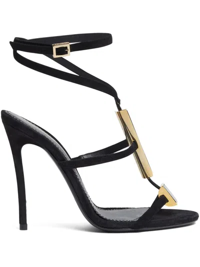 Dsquared2 115mm Leather Sandals In Black
