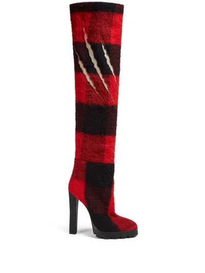 Dsquared2 120mm Logo-embroidered Boots In Red