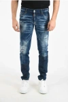 DSQUARED2 14CM DISTRESSED SLIM FIT JEANS WITH PAINT