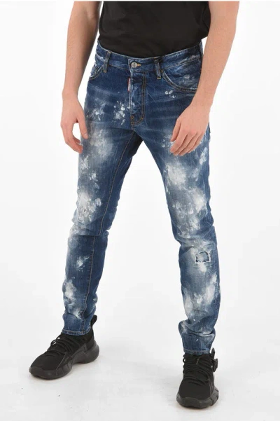 Dsquared2 15cm Stonewashed Vintage Effect Cool Guy Jeans In Blue