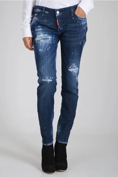 Dsquared2 15cm Stretch Denim Jennifer Jeans In Blue
