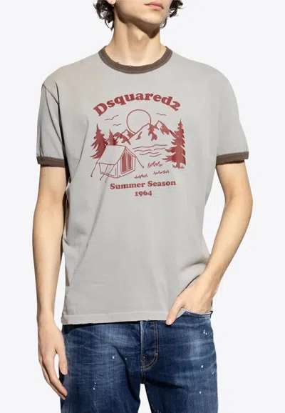 DSQUARED2 1964 CAMPING PRINTED T-SHIRT