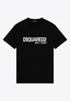 Dsquared2 Football Black T-shirt With Shoulder Pads And Lettering Logo Print On The Front In Cotton And Viscos In Black