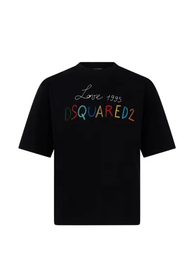 Dsquared2 1995 Embroidered Loose-fit T-shirt In Black
