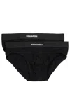Dsquared2 Logo Waistband Two-pack Briefs In Black