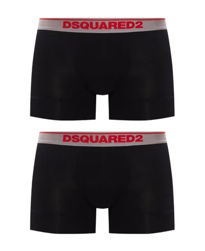 Dsquared2 2 Pieces Of Logo Boxer Underwear In Black