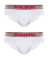 Dsquared2 Logo Waist Briefs Two-pack In White