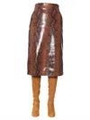 Dsquared2 2 Python Print Skirt In Brown