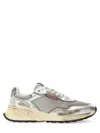 Dsquared2 Sprinter Laminated Leather And Used Mesh Sneakers In Metallic