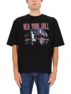 Dsquared2 Casual Cotton T-shirt With Nighttime Cityscape Print In Black