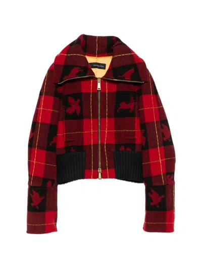 Pre-owned Dsquared2 2000s Check-pattern Jacket In Red