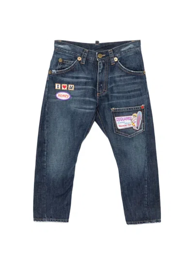 Pre-owned Dsquared2 2000s Patch-detail Jeans In Blue