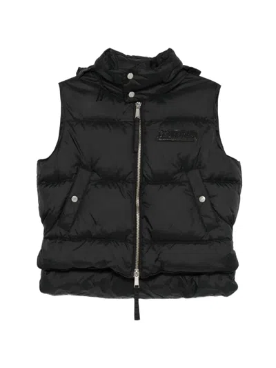 Pre-owned Dsquared2 2000s Quilted Hooded Gilet In Black