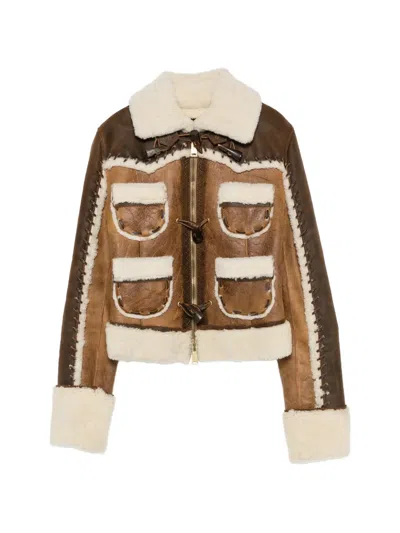 Pre-owned Dsquared2 2000s Toggle-fastening Jacket In Brown