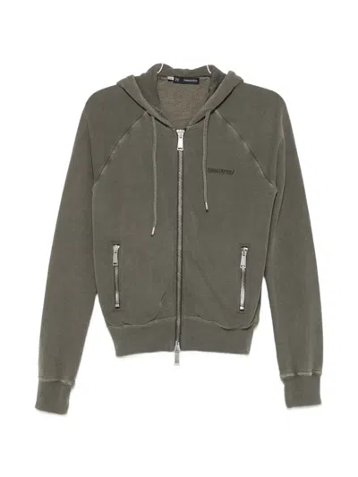 Pre-owned Dsquared2 2000s Zip-up Hoodie In Grey