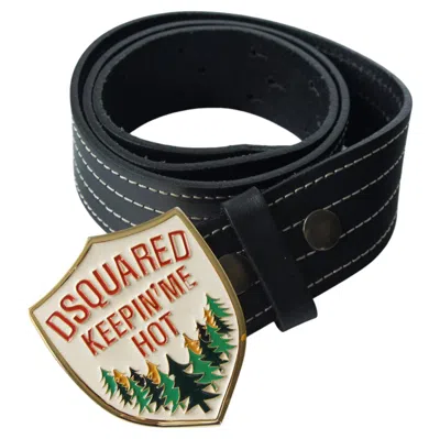 Pre-owned Dsquared2 2004 'keepin Me Hot' Small Buckle Belt In Black