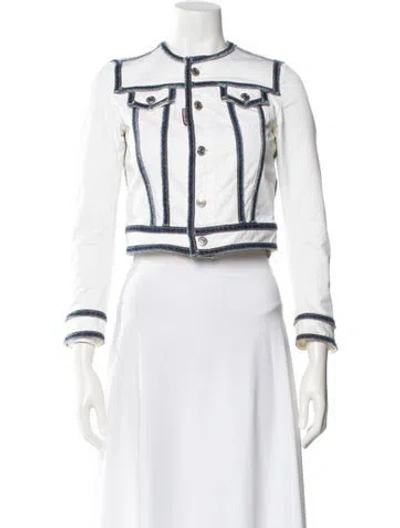 Pre-owned Dsquared2 2013 Biker Jacket In White